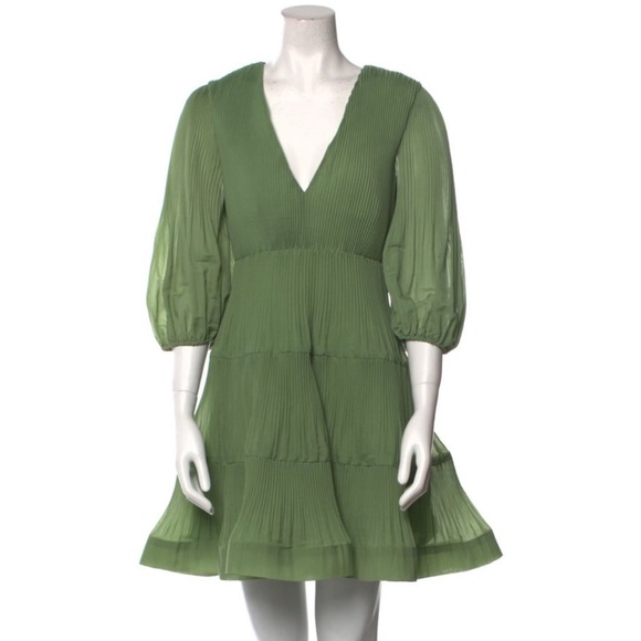 Zimmermann | Dresses | Zimmerman Elegant Green Pleated Dress | Poshmark
